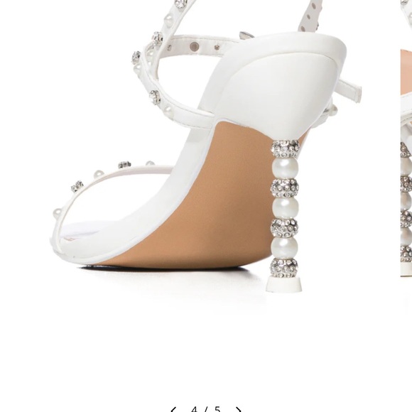Elegant White Studded Women's Sandals - Picture 2 of 2